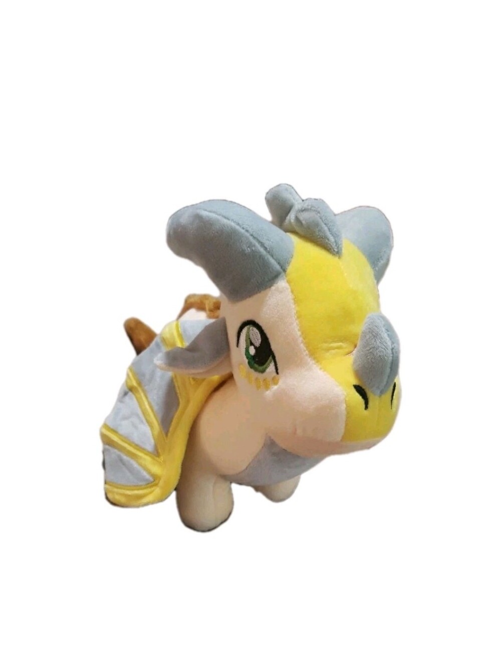 Wings Of Fire Dragon Plush Yellow Silver Gray EUC